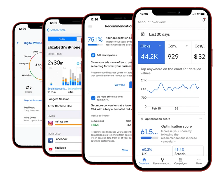 Mobile and desktop devices showing the same optimised website